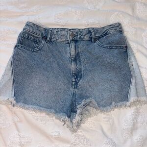 Two tone denim shorts